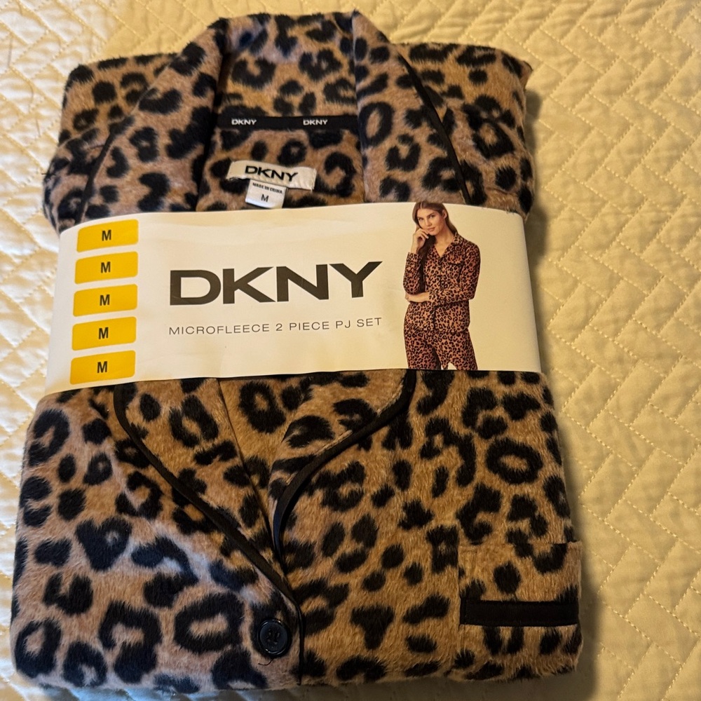 DKNY Women’s  Pajama Set with Leopard Pattern